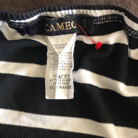 CAMEO BLACK AND WHITE HIGH LOW STRAPLESS DRESS - Picture 5 of 5